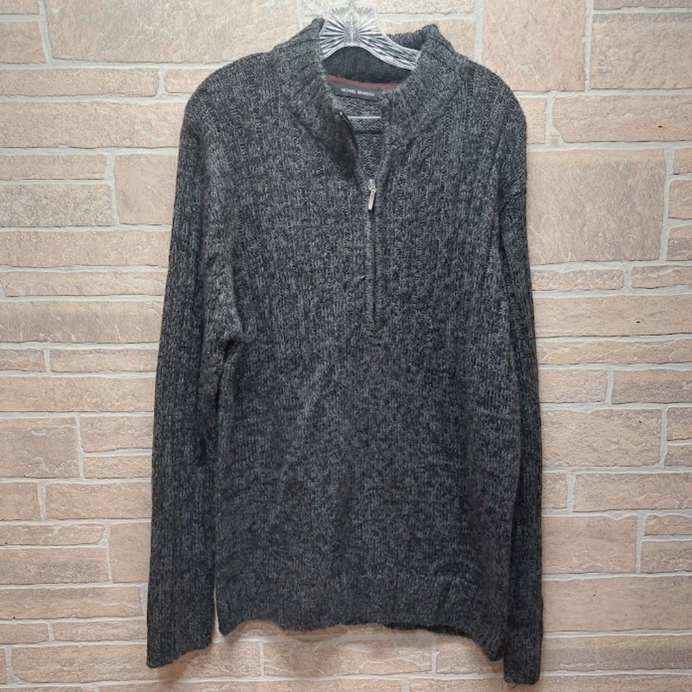 Michael Brandon 1/4 zip pullover sweater grey size XXL
